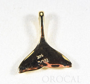 Gold Nugget Pendant Whales Tail "Orocal" PWT101X Genuine Hand Crafted Jewelry - 14K Gold Yellow Gold Casting