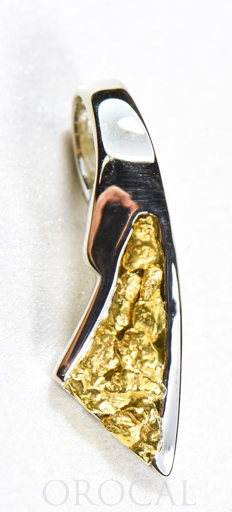 Gold Nugget Pendant "Orocal" PDL129NWX Genuine Hand Crafted Jewelry - 14K Gold White Gold Casting