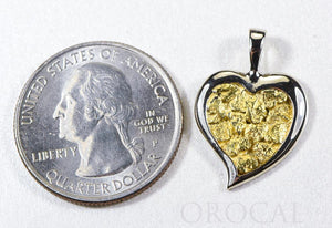 Gold Nugget Pendant "Orocal" PH12W Genuine Hand Crafted Jewelry - 14K Gold White Gold Casting