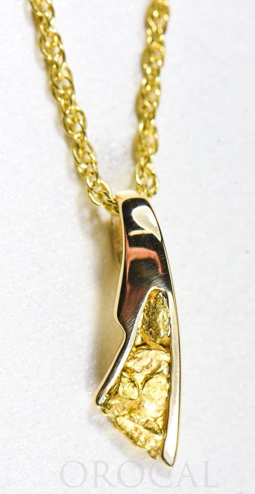 Gold Nugget Pendant "Orocal" PDL129NX Genuine Hand Crafted Jewelry - 14K Gold Yellow Gold Casting