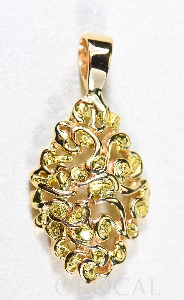 Gold Nugget Pendant "Orocal" PN239X Genuine Hand Crafted Jewelry - 14K Gold Yellow Gold Casting