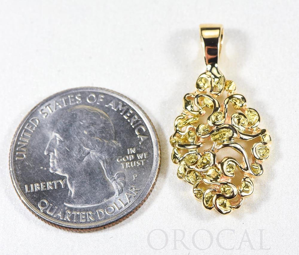 Gold Nugget Pendant "Orocal" PN239X Genuine Hand Crafted Jewelry - 14K Gold Yellow Gold Casting