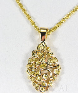 Gold Nugget Pendant "Orocal" PN239X Genuine Hand Crafted Jewelry - 14K Gold Yellow Gold Casting