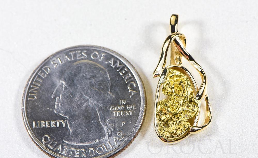 Gold Nugget Pendant "Orocal" PN866NX Genuine Hand Crafted Jewelry - 14K Gold Yellow Gold Casting