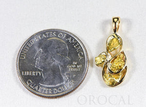 Gold Nugget Pendant "Orocal" PN283X Genuine Hand Crafted Jewelry - 14K Gold Yellow Gold Casting