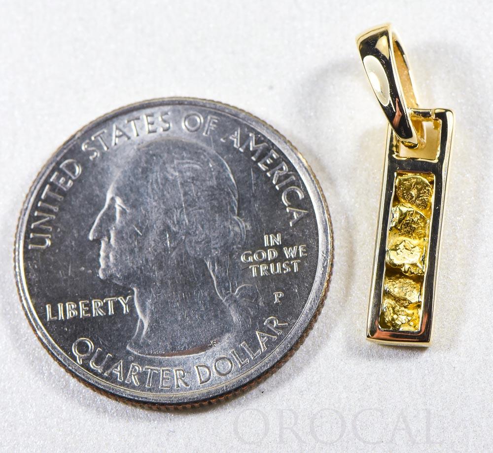 Gold Nugget Pendant "Orocal" PN1099N Genuine Hand Crafted Jewelry - 14K Gold Yellow Gold Casting