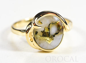 Gold Quartz Ladies Ring "Orocal" RL1048Q Genuine Hand Crafted Jewelry - 14K Gold Casting