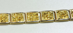 Gold Nugget Bracelet "Orocal" B16MM11L Genuine Hand Crafted Jewelry - 14K Gold Casting