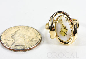 Gold Quartz Ladies Ring "Orocal" RL1028Q Genuine Hand Crafted Jewelry - 14K Gold Casting