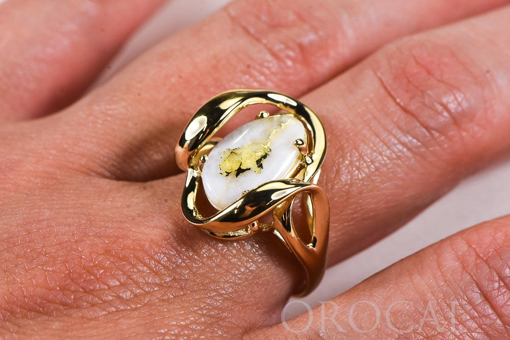 Gold Quartz Ladies Ring "Orocal" RL1028Q Genuine Hand Crafted Jewelry - 14K Gold Casting