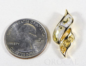 Gold Quartz Pendant  "Orocal" PN649NQ Genuine Hand Crafted Jewelry - 14K Gold Yellow Gold Casting