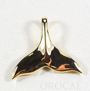 Gold Quartz Pendant Whales Tail "Orocal" PWT41NQ Genuine Hand Crafted Jewelry - 14K Gold Yellow Gold Casting