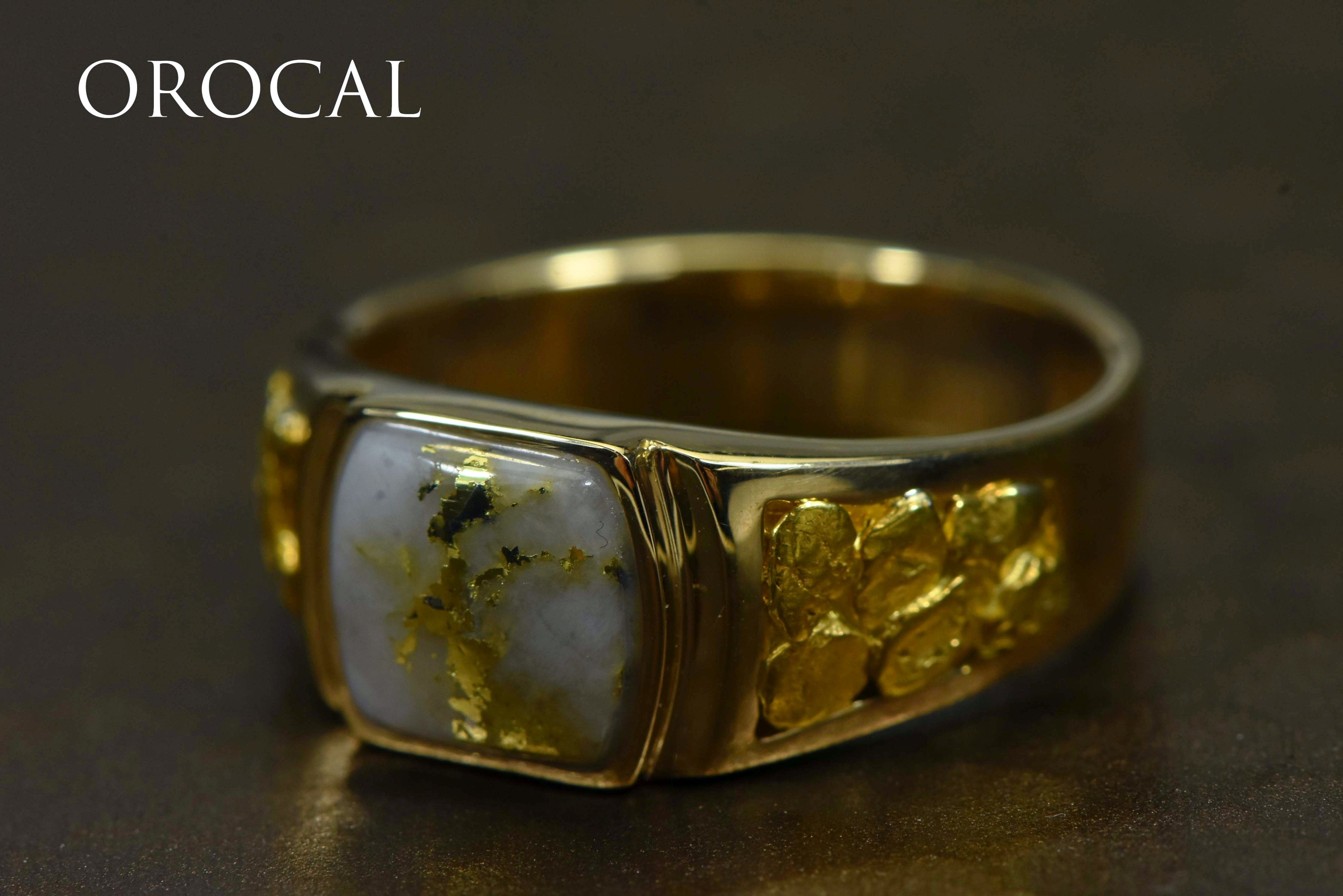 Gold Quartz Ring "Orocal" RLL1075NQ Genuine Hand Crafted Jewelry - 14K Gold Casting