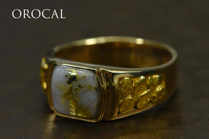 Gold Quartz Ring "Orocal" RLL1075NQ Genuine Hand Crafted Jewelry - 14K Gold Casting