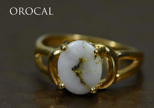 Gold Quartz Ring "Orocal" RL1023Q Genuine Hand Crafted Jewelry - 14K Gold Casting