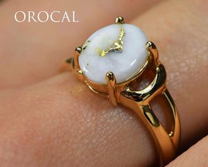 Gold Quartz Ring "Orocal" RL1023Q Genuine Hand Crafted Jewelry - 14K Gold Casting