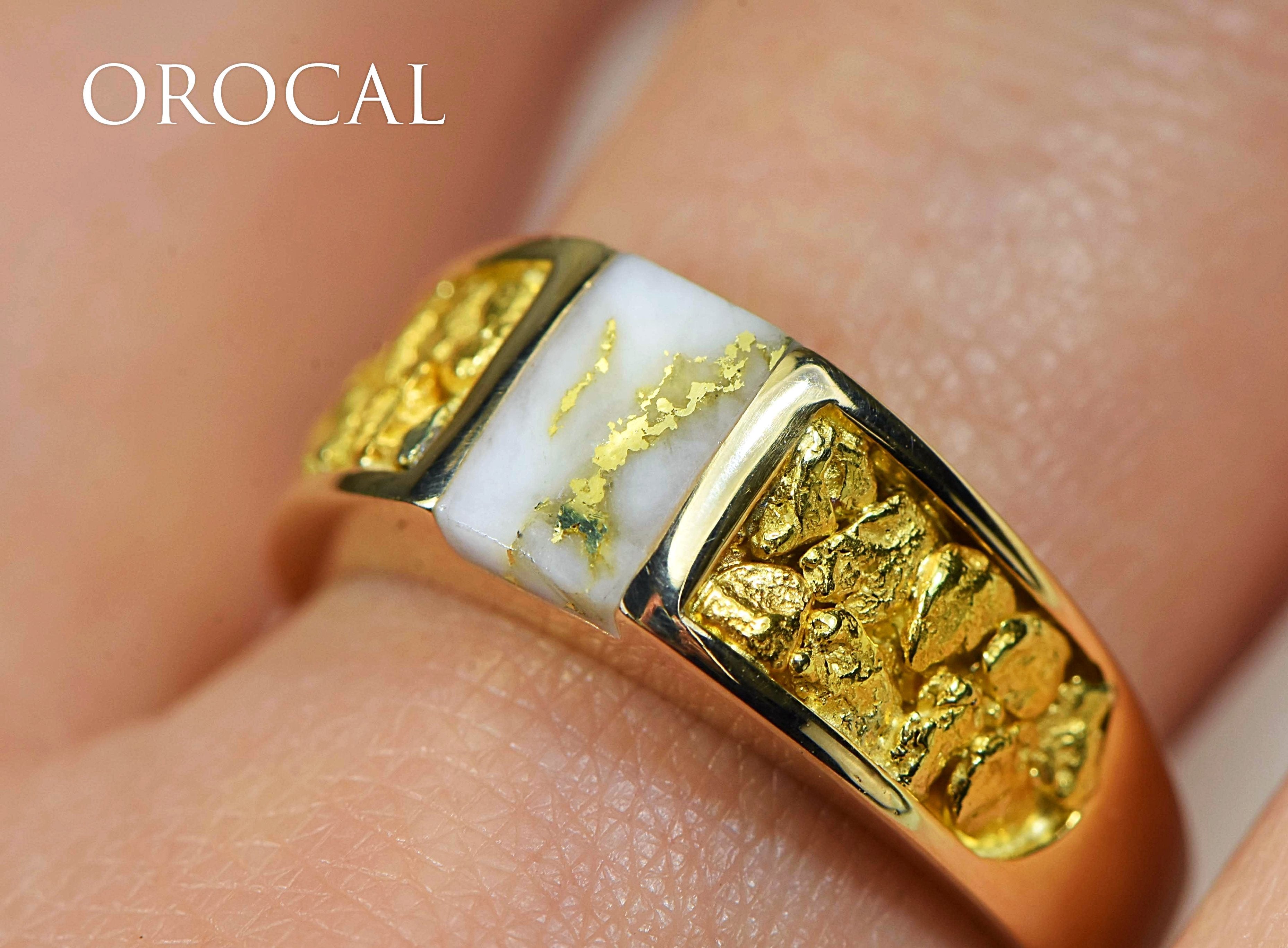 Gold Quartz Ring "Orocal" RLL1359NQ Genuine Hand Crafted Jewelry - 14K Gold Casting