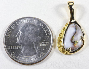 Gold Quartz Pendant  "Orocal" PSC125Q Genuine Hand Crafted Jewelry - 14K Gold Yellow Gold Casting