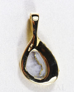 Gold Quartz Pendant  "Orocal" PSC125Q Genuine Hand Crafted Jewelry - 14K Gold Yellow Gold Casting