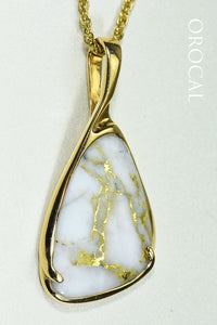 Gold Quartz Pendant "Orocal" PSC100QX Genuine Hand Crafted Jewelry - 14K Gold Yellow Gold Casting