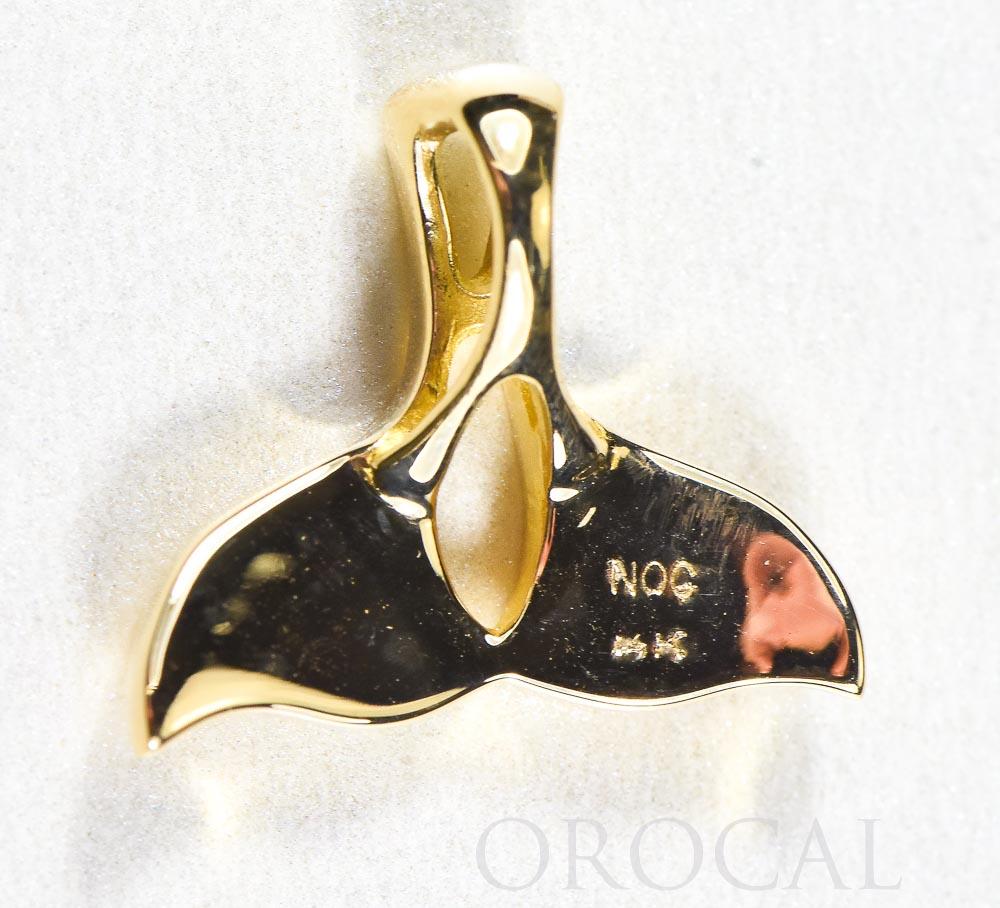 Gold Quartz Pendant Whales Tail "Orocal" PWT21NQ Genuine Hand Crafted Jewelry - 14K Gold Yellow Gold Casting