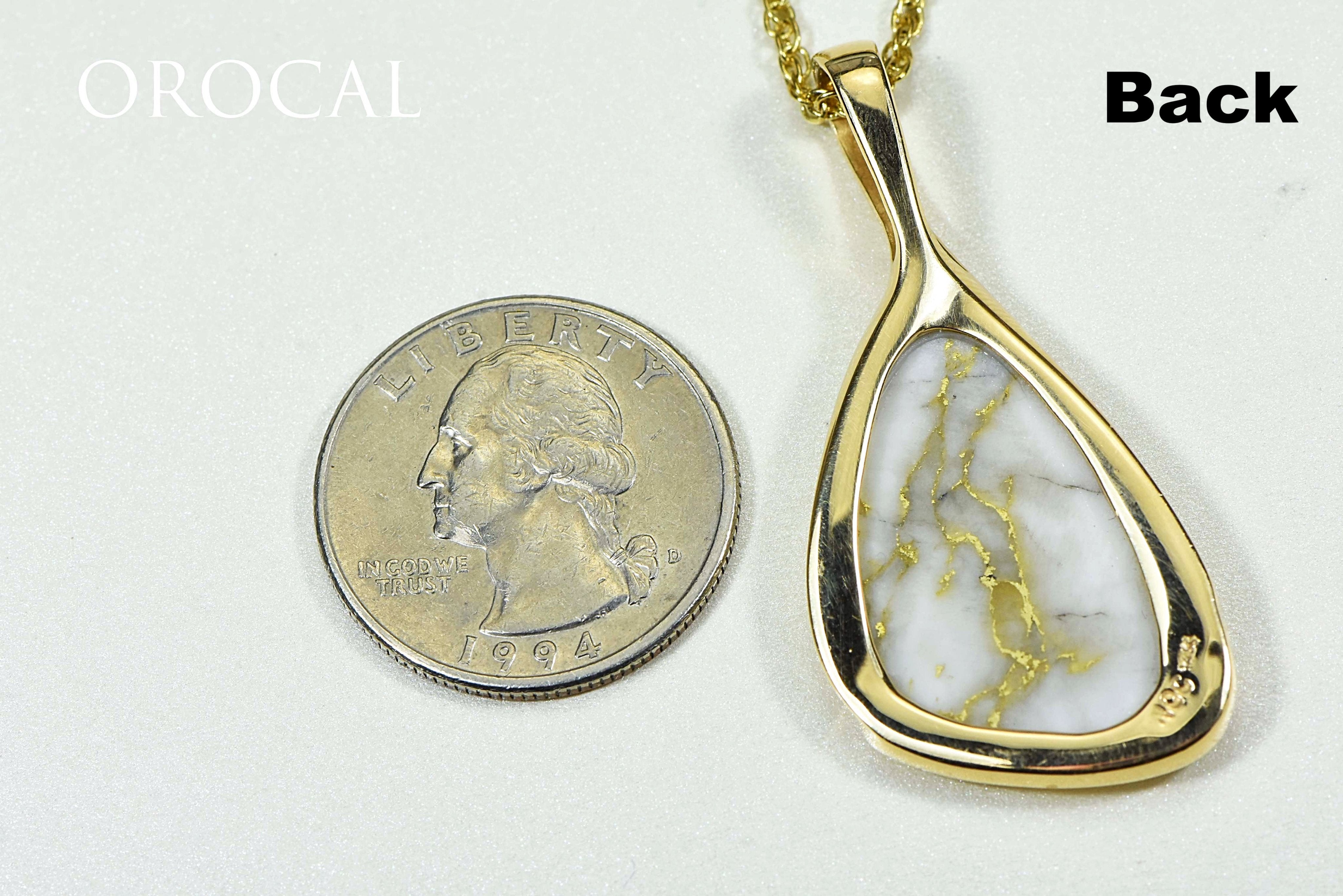 Gold Quartz Pendant "Orocal" PSC100QX Genuine Hand Crafted Jewelry - 14K Gold Yellow Gold Casting