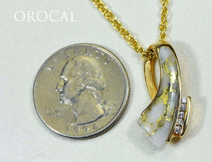 Gold Quartz Pendant "Orocal" PDL49D10QX Genuine Hand Crafted Jewelry - 14K Gold Yellow Gold Casting