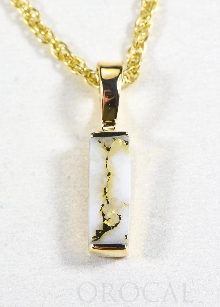 Gold Quartz Pendant  "Orocal" PN894SQ Genuine Hand Crafted Jewelry - 14K Gold Yellow Gold Casting