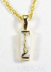 Gold Quartz Pendant  "Orocal" PN894SQ Genuine Hand Crafted Jewelry - 14K Gold Yellow Gold Casting