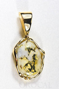 Gold Quartz Pendant  "Orocal" PRL232LQ Genuine Hand Crafted Jewelry - 14K Gold Yellow Gold Casting