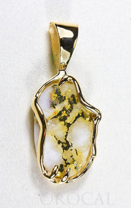 Gold Quartz Pendant  "Orocal" PRL232XLQ Genuine Hand Crafted Jewelry - 14K Gold Yellow Gold Casting