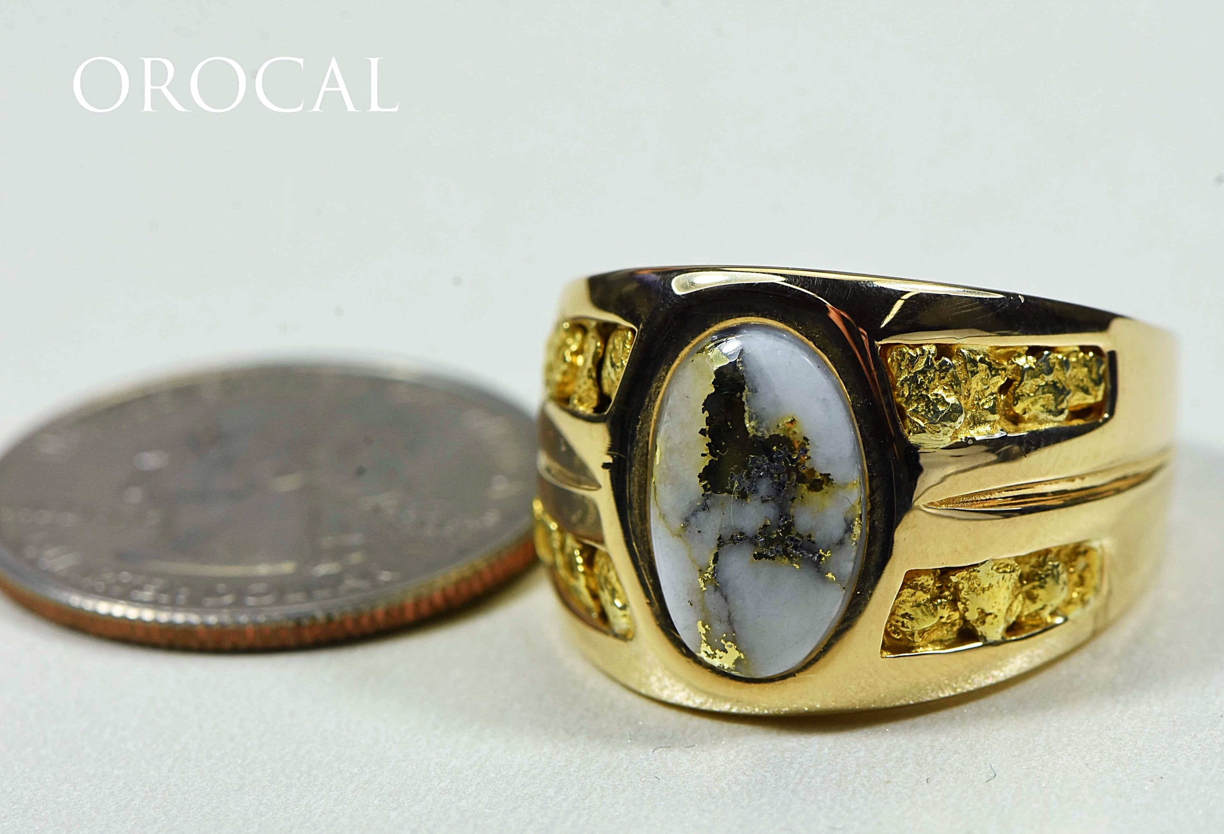 Gold Quartz Ring "Orocal" RMDL77Q Genuine Hand Crafted Jewelry - 14K Gold Casting