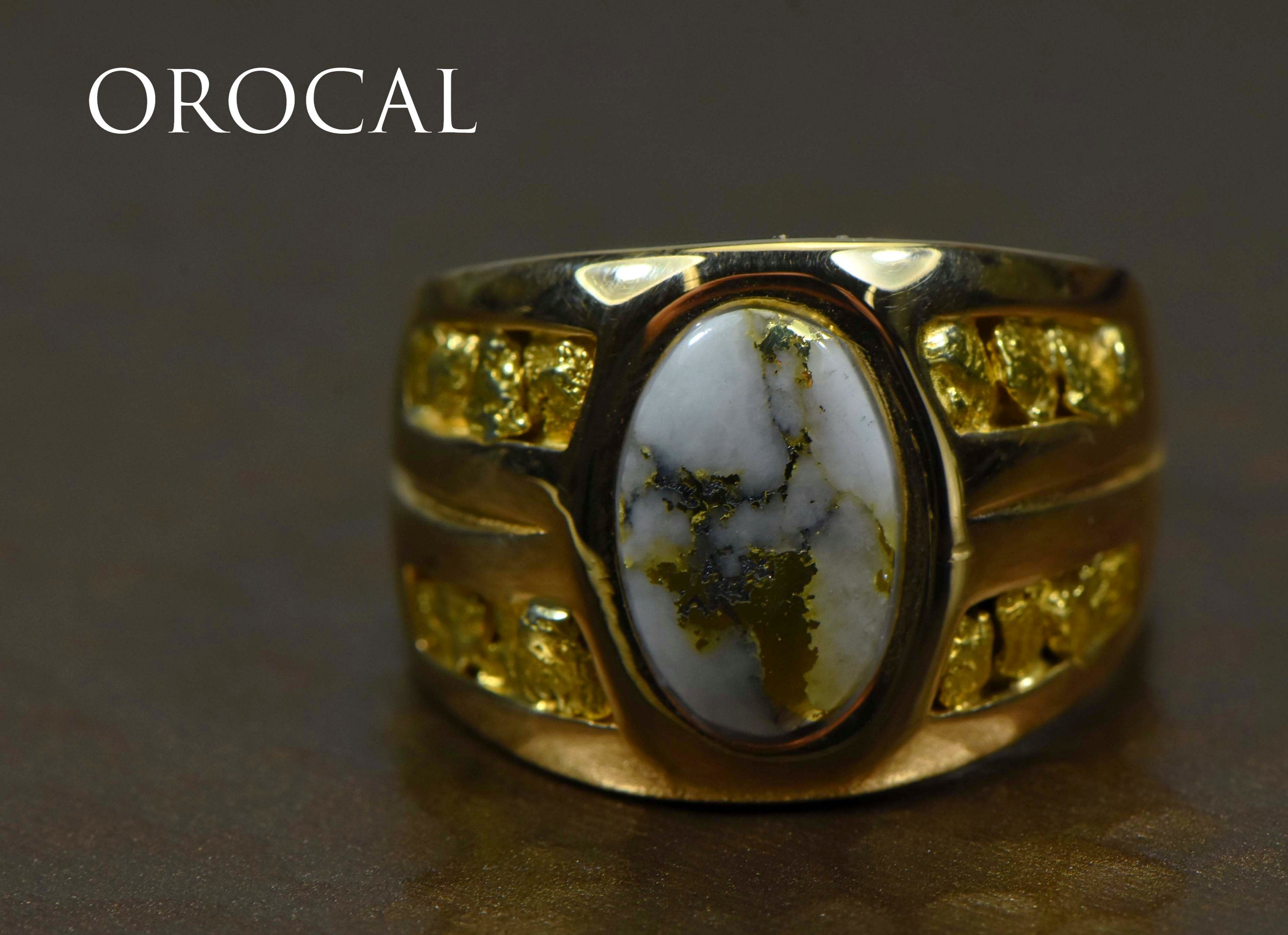 Gold Quartz Ring "Orocal" RMDL77Q Genuine Hand Crafted Jewelry - 14K Gold Casting