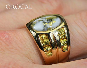 Gold Quartz Ring "Orocal" RMDL77Q Genuine Hand Crafted Jewelry - 14K Gold Casting