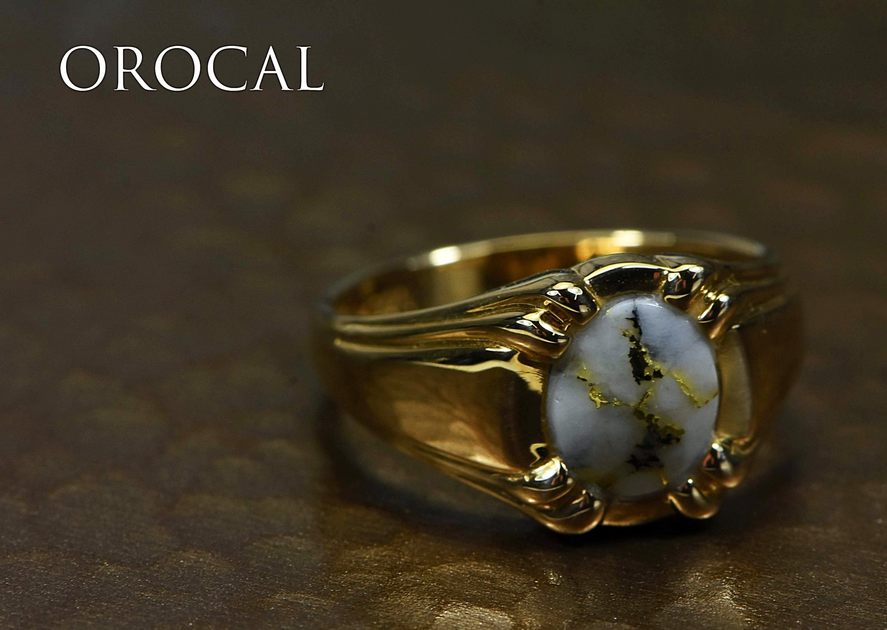 Gold Quartz Ring "Orocal" RM791Q Genuine Hand Crafted Jewelry - 14K Gold Casting