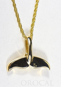 Gold Nugget Pendant Whales Tail "Orocal" PDLWT8LOL Genuine Hand Crafted Jewelry - 14K Gold Yellow Gold Casting