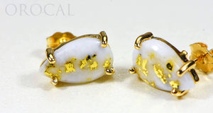 Gold Quartz Earrings "Orocal" E13*8Q Genuine Hand Crafted Jewelry - 14K Gold Casting