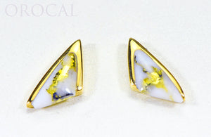 Gold Quartz Earrings "Orocal" EDL25SQ Genuine Hand Crafted Jewelry - 14K Gold Casting