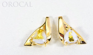 Gold Quartz Earrings "Orocal" EDL77Q Genuine Hand Crafted Jewelry - 14K Gold Casting