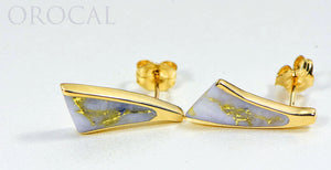 Gold Quartz Earrings "Orocal" EDL8SQ Genuine Hand Crafted Jewelry - 14K Gold Casting