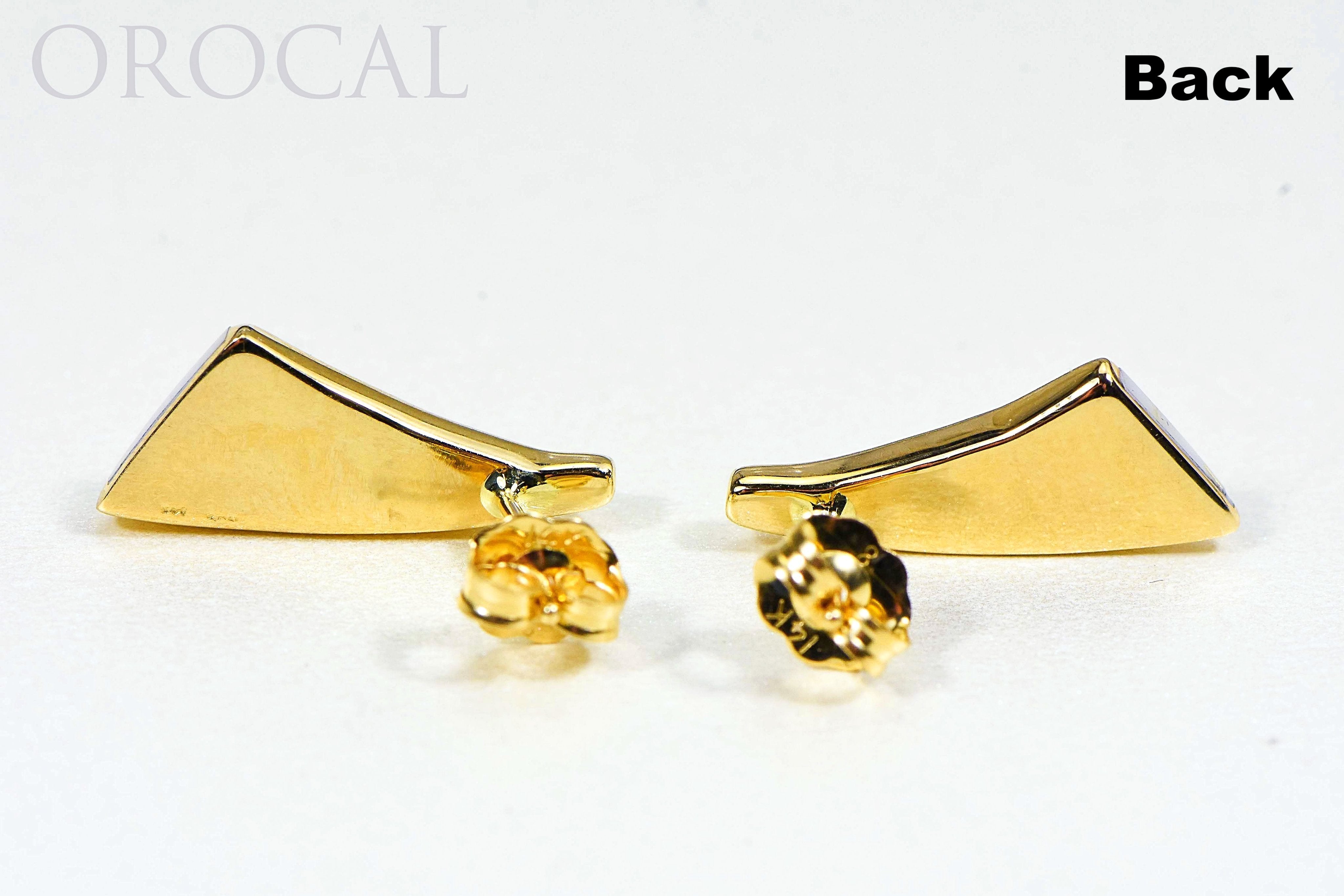 Gold Quartz Earrings "Orocal" EDL8SQ Genuine Hand Crafted Jewelry - 14K Gold Casting