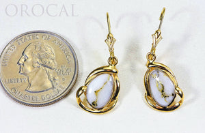 Gold Quartz Earrings "Orocal" EN1105Q/LB Genuine Hand Crafted Jewelry - 14K Gold Casting