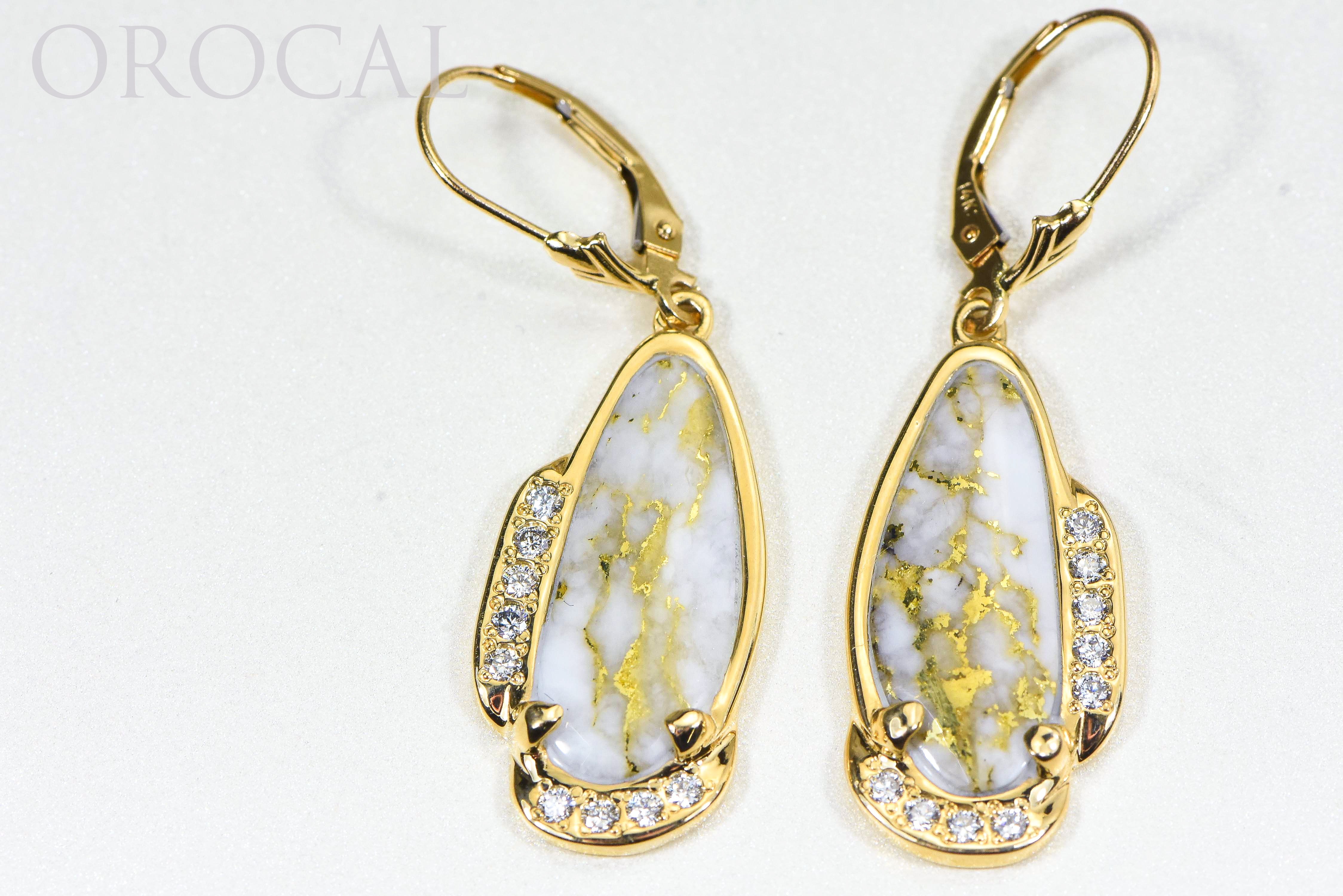 Gold Quartz Earrings "Orocal" EN1106SDQ/LB Genuine Hand Crafted Jewelry - 14K Gold Casting