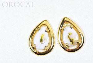 Gold Quartz Earrings "Orocal" EN442MQ Genuine Hand Crafted Jewelry - 14K Gold Casting