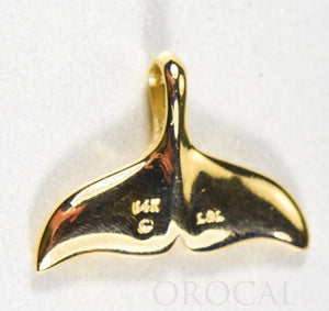 Gold Quartz Pendant Whales Tail "Orocal" PAJWT301QX Genuine Hand Crafted Jewelry - 14K Gold Yellow Gold Casting