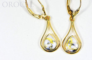 Gold Quartz Earrings "Orocal" EN869Q/LB Genuine Hand Crafted Jewelry - 14K Gold Casting