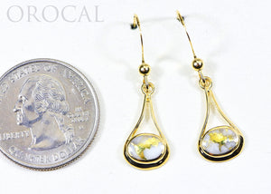 Gold Quartz Earrings "Orocal" EN871Q/WD Genuine Hand Crafted Jewelry - 14K Gold Casting