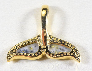 Gold Quartz Pendant Whales Tail "Orocal" PDLWT8HMQX Genuine Hand Crafted Jewelry - 14K Gold Yellow Gold Casting