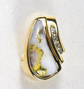 Gold Quartz Pendant "Orocal" PDL47SD8QX Genuine Hand Crafted Jewelry - 14K Gold Yellow Gold Casting