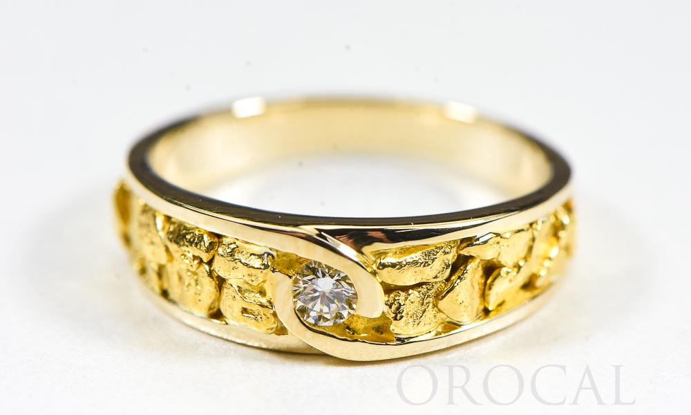 Gold Nugget Ladies Ring "Orocal" RL613D10 Genuine Hand Crafted Jewelry - 14K Yellow Gold Casting